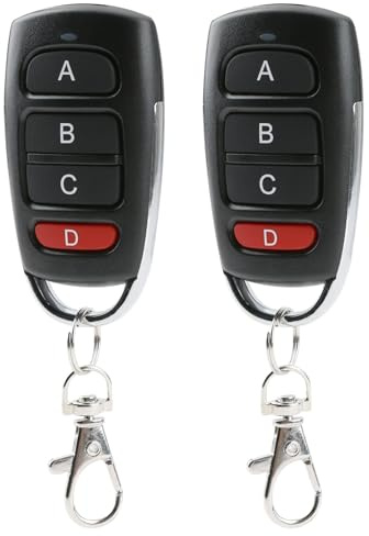 433mhz Universal Remote Garage Door Opener,2PCS Duplicator Replacement Garage Gate Electric Remote Control Key Fob Wireless Cloning for Gates Doors Control Keychain with Transmitter 4 Button