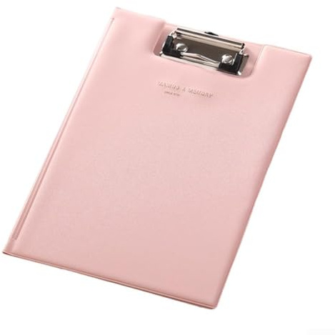 Cartella portablocco A4 con robusta clip in metallo e comodo foro per appenderlo, ideale per insegnanti e medici (rosa)
