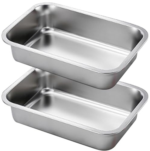 2 pièces moule à lasagne 9x13 pouces moules à pâtisserie en acier inoxydable moule gâteau rectangulaire empilable plat lasagne cuisson profonde pour cocotte brownie biscuit casseroles en acier
