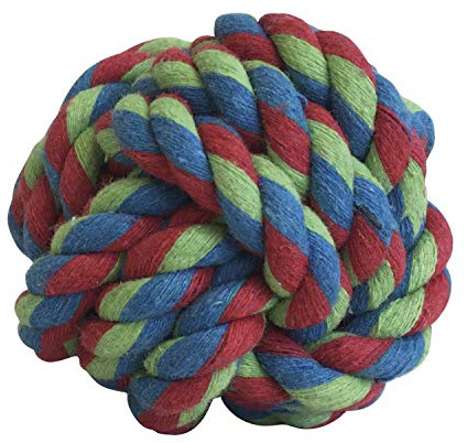 chien balle corde GLORIA - Taille 7-8 cm - Soins de la santé dentaire de votre chien - résistant à-Ball - Très durable - Chien Jouets - Jouets corde - couleurs assorties