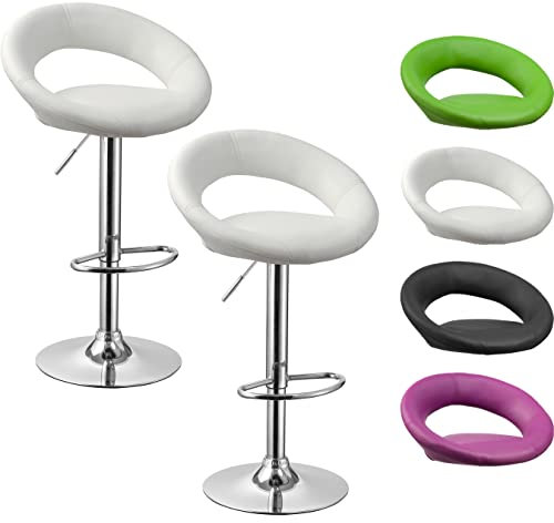 Beltom® 2er Set Barhocker Küchenhocker Barstuhl Tresenhocker Loungesessel Stuhl - Beauty - X2-Weiß