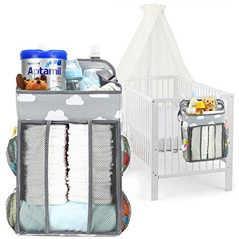 auvstar Hanging Windel Organizer,Baby Windel Caddy Organizer, Hängen auf Babybett,Auto,Wickeltisch oder Wand,Babys Spielzeug Windel Caddy Aufbewahrung Essentials (A)