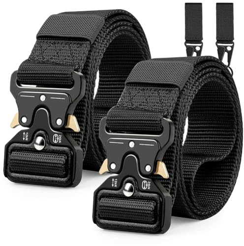 Boneke Men Tactical Belt, Military Belt with Quick Release Metal Buckle