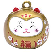 Healifty Fortuna Fortunato Giapponese Che Chiama Gatto Campana Fengshui Fortuna Gatto Fortunato Gattino Chiave Salute Fortuna Ricco Denaro Simbolo (Rame)