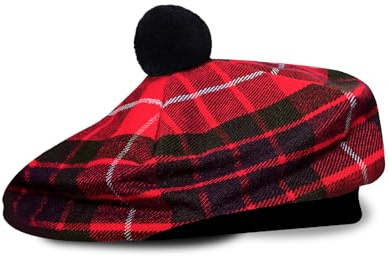 UMAM skotsk traditionell tam o' Shatner akryl ull tammy hatt platt hätta kilt många tartaner, mång, L