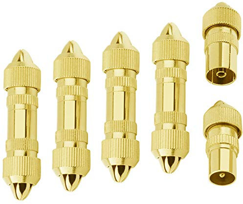 Greluma 10 Piezas Kit de Conectores Coaxiales de Antena de TV de, Conectores de Antena de TV Macho y Hembra