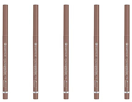 essence micro precise eyebrow pencil, Nr. 04, Braun, langanhaltend, definierend, natürlich, vegan, ohne Mikroplastikpartikel, ohne Parfüm, ohne Alkohol, 5er Pack (5x0.05g)