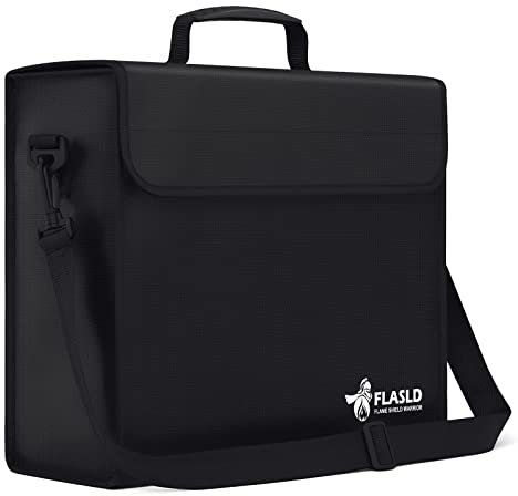 FLASLD Dokumententasche Feuerfest Wasserdicht, Tresor Feuerfest Wasserdichte Tasche, Große Kapazität Aktentasche für Dokumente, Laptops, Geldtasche, Pässe und Wertsachen