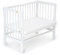 FabiMax Baby Beistellbett Basic, stufenlos höhenverstellbar, Buche massiv weiß lackiert (Matratze Air, Keine)