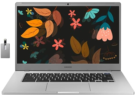 Samsung Chromebook 4+ Laptop, 15.6 FHD LED Display, Intel Celeron N4000, 4GB RAM, 64GB eMMC, HD Webcam, Wi-Fi 5, Bluetooth, Chrome OS, Platinum Titan, 32GB USB Card