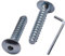 SKIR'CO (25 pièces) Vis de Connecteur à Bois Plaquées Zinc 7,0 x 35 mm, Vis de Connecteur de Meubles, Vis à Tête Plate