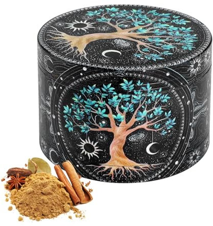 Macina Polline Macina Erbe Vintage Macina Metallo per Spezie Erbe Polline Vaniglia 63mm (Design Albero)