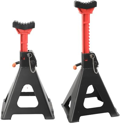 Cozyel cavalletti per auto 6T Set da 2, Regolabili 390-585 mm, Struttura in Acciaio al Carbonio, Doppia Sicurezza, Ideali come cavalletto di Supporto per Roulotte e Camper in Officina o Viaggio