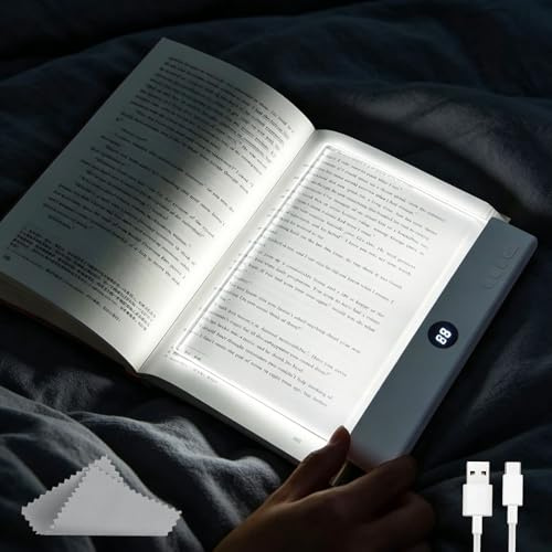 CHENBOOW Lampada da Lettura a LED,Luce Piatta a LED,Lucina Portatile per Leggere,Lampada Libro Piatta,Generico Luce per Libri a LED Intelligente,per Leggere a Letto