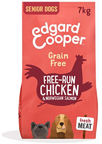 Edgard & Cooper Crochette Cani Senior, Senza Cereali Per Cani Di Taglia Medium (7kg), Pollo e Salmone Freschi,Ricetta Con Ingredienti Naturali, Glucosamina Per Articolazioni Che Scricchiolano
