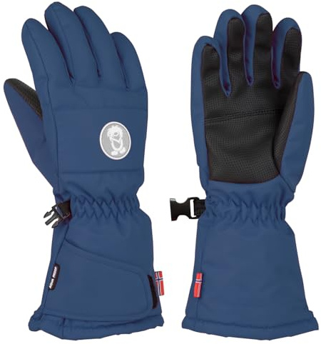 Trollkids Kids Narvik Glove | Wasserdicht, Warmes Fleece-Futter, Handgelenksbreite verstellbar, Handflächen mit Grip-Besätzen, Verbindungsclip