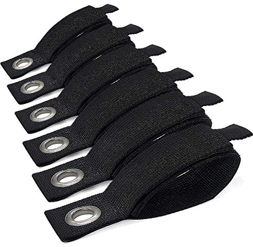 6 PCS Extension Cord Holder, Extension Cord Strap, Cable Organizer Straps for Cords Hoses, Heavy Duty Cord Wrap Keeper with Grommet for Hanging, Suitable for Cords, Hoses, Rope, RV, Boat and Garage