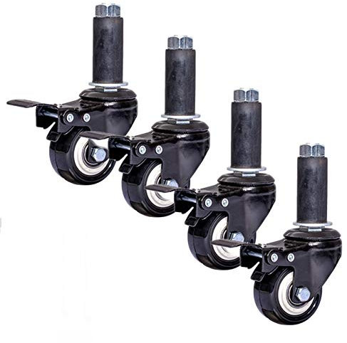 X1NGFU roulettes Pivotante à Tube Rond avec Freins,Roulette à Double Roulement de 2 Pouces,roulettes Tube d'Expansion,Silencieuse et Résistante à l'usure,pour Console,d'Établi