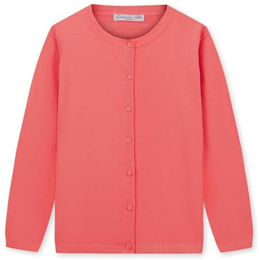 CUNYI Pull pour Fille Gilet à Boutons Cardigan Léger Uniforme Scolaire Manteau Casual Mignon, Pêche 170