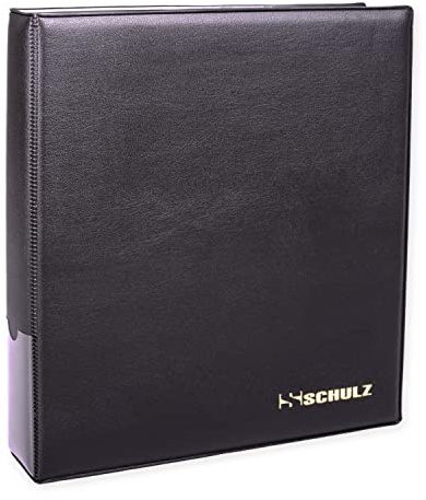 Coin Collection Album – 50p £1 £2 Storage Binder – Collecting Holder - Protect and Store 200 Coins - Original SCHULZ Coin Album in Black