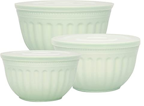 Bowl with lid Alice Pale Green Set of 3