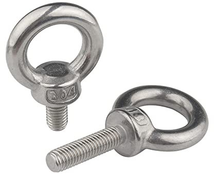 10 Pcs M8 Ring Lifting Eye Bolts,304 Stainless Steel Eye Nut Ring Shape Eyebolts, Male Thread Rings Screw