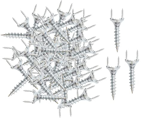 50x Invisible Screws Double Ended Screw Screws Seamless Nails Wood Dowel Screw for Background Wall Baseboard, 2.5mm