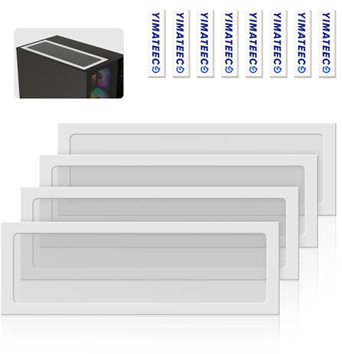 YIMATEECO Filtro de Polvo PC 360mm, 4Pcs Magnética Filtro de Ventilador de Nylon Antipolvo para ventilador ordenador Caja de Ordenador Filtro Enfriador de PC (Nyl, 120x360mm, 4 Piezas, Blanco)