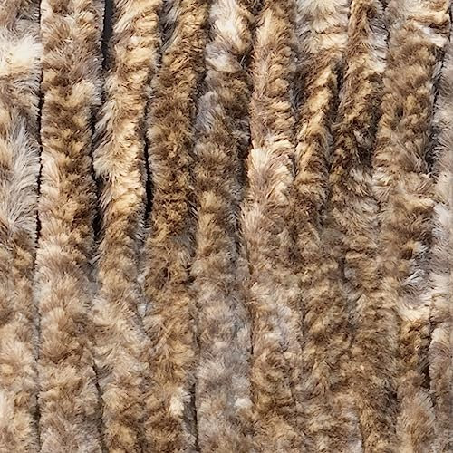 Moritz Flauschvorhang aus Chenille 100 x 230 cm braun beige meliert Türvorhang als Fliegenschutz Insektenschutz für Camping Wohnwagen
