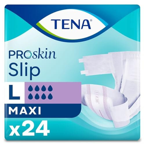 TENA ProSkin Slip Maxi | Size Large | 8 Drops Absorption | Incontinence Slip | All-in-One Slips | 1 Pack of 24