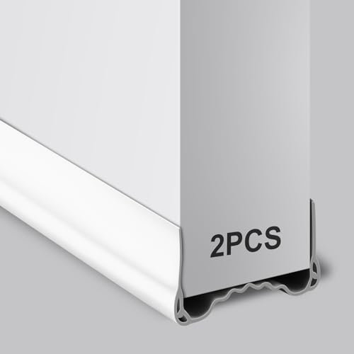 Flintronic Bas de Porte Isolant Froid, 2 Pièces Bas de Adhésif Silicone Isolation Porte, Boudin de Porte Anti Courant d'air, Anti Bruit Poussière Stop à l'air Froid Anti Souris Fourmi Cafard Insectes