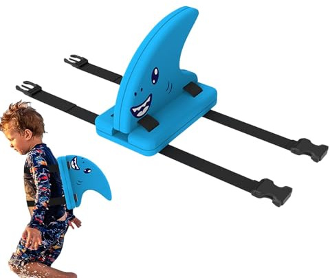 Pinna di squalo, galleggiante di sicurezza per nuotare, con cintura regolabile, galleggiante per bambini, pinna di squalo leggera per piscina, tavola da nuoto indossabile