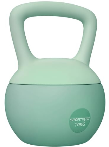 SPORTNOW Pesa Rusa 10 kg Soft Kettlebell Mango Antideslizante Verde