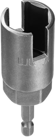 sourcing map H19 Wing Nut Driver 19mm Metric 6-Point Socket 1/4 Hex Shank Power Deep Slot Wing Nut Drill Bit CR-V Steel Wrench Impact Driver Tool for Panel Nuts Bolts Screw Eyes