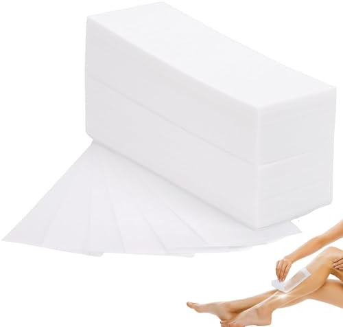Ksvaye 400 Stück Wachsstreifen Haarentfernung Wachsstreifen Gesicht 7x20cm Vliesstoff Wax Strips für Jede Art von Depilation Auf Bein Brust Rücken Intimbereich Gesicht