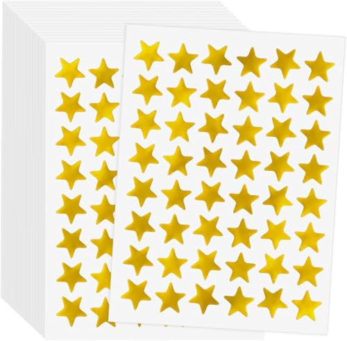 1 620 stycken stjärnklistermärken, självhäftande guldklistermärken, belöningsklistermärken för barn, små klistermärken för scrapbooking, gratulationskort, gåva, gör-det-själv-hantverk (guld)
