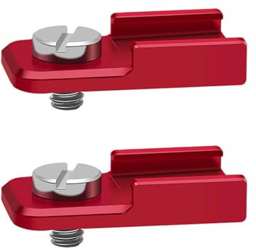 Tiardey Adaptador de Montaje de Zapata fría para cámara con Tornillo de 1/4 pulg., Soporte de extensión de Montaje de Zapata fría de Metal, Adaptador para Luces de Relleno, Soporte de Flash, 2 Piezas