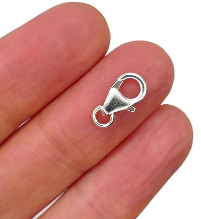 925 Sterling Silver Lobster Clasps 10mm, Silver Necklace Clasp Replacement | For jewellery making and DIY chain repairs. Easy claw fastener for everyday chains, bracelets and anklets.