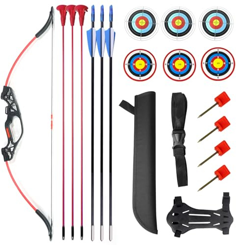 41 Archery Set,Youth Bow and Arrow Set, Suitable for Beginners and Teenagers in Archery, Adjustable from 10-15 Pounds, Suitable for Training and Improving Archery Skills in Various Scenarios