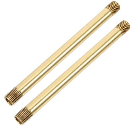 DIYEAH 2pcs DIY Replacement Copper Tube Lamps Parts Threaded Lamp Stem for Wall Table