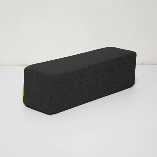DUOLEH Cuscino rettangolare per bracciolo del divano, con cerniera, dimensioni personalizzate, cuscino di supporto lombare per testiera e parete, con fodera rimovibile (40 x 20 x 20 cm, nero)