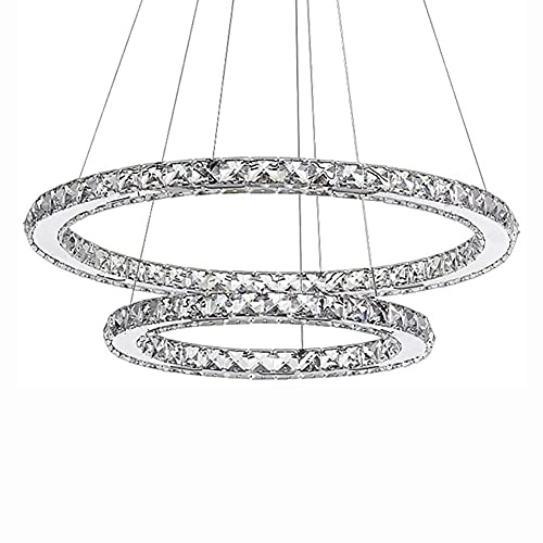 Kristall-Kronleuchter, Esszimmer, Wohnzimmer, Kronleuchter, verstellbare Hängeleuchte, Deckenleuchte, LED-Leuchten, weiß, 20 + 40 + 60 + 80 cm