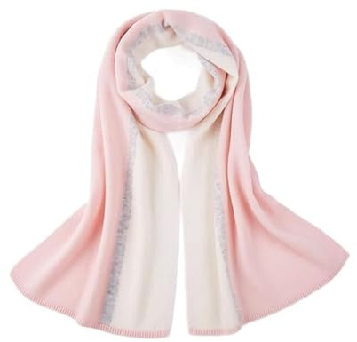 Kashmirscarf， Dam vinterullhalsduk flerfärgad 190x35cm(Pink)