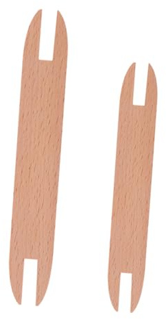 DOITOOL Lot de 2 Navettes de Tissage en Bois Naturel Outils de Tricot DIY pour Pulls et Écharpes Bâtons de Tissage Multifonctionnels Taille Petite et Grosse Surface Lisse Accessoires