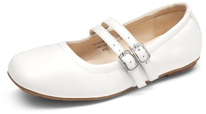DREAM PAIRS Ballerine Bambina Mary Jane,Bianco,32