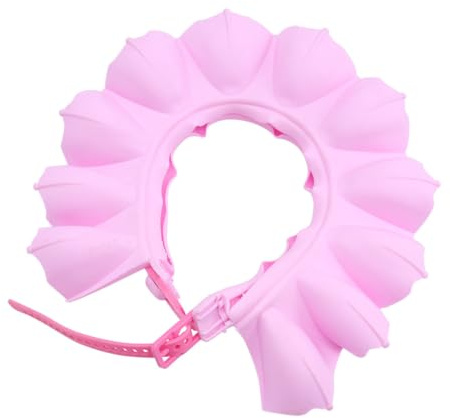 MOBUTOFU Cuffia da Bagno per Bambina in Tpe Protezione Regolabile per Orecchie e Occhi, per Lavare i Chioma del Ragazzo Ragazza in Sicurezza Rosa