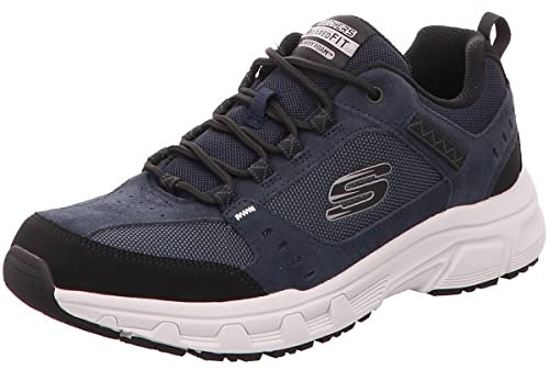 Skechers Oak Canyon Herren Trainer, Navy Leather Pu Mesh Black Trim, 45 EU