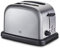 KHG Edelstahl Toaster mit Brötchenaufsatz, 2 Scheiben | 6 Bräunungsstufen mit Bräunungskontrolle, Krümelfach | 1000W Leistung | Außengehäuse - Anthrazit, Retro, Vintage, American Diner Style