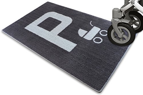 Schmutz-Unterlage für Kinderwagen & Buggy/waschbarer Funktionsteppich – schützt den Boden/stark saugende Mikrofaser/praktisches Zubehör / 67x110cm (grau - Parkplatz)