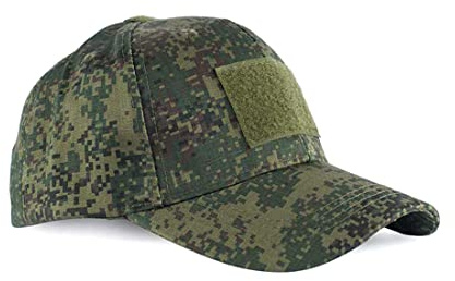 Taov Gorra de béisbol rusa para hombre, con pañuelo triangular del ejército, gorra táctica militar de camuflaje (camuflaje verde), Camuflaje verde.